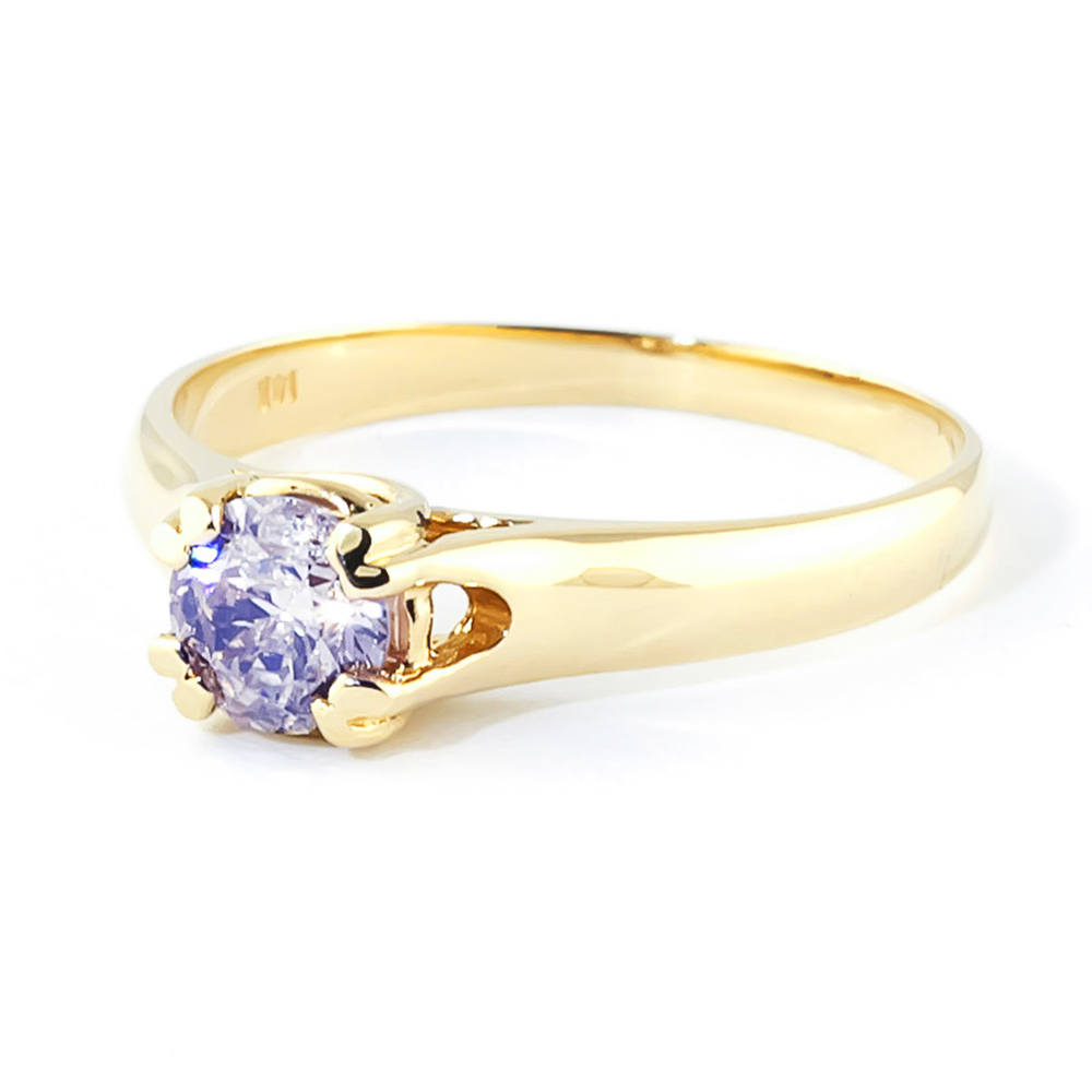 14K. GOLD SOLITAIRE RING WITH 0.75 CT. J-K. SI-2 DIAMOND (Yellow Gold)